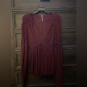 Free people burgundy top